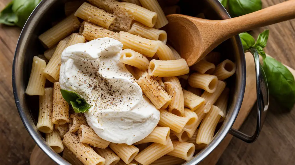 Mix Pasta With Ricotta Cheese