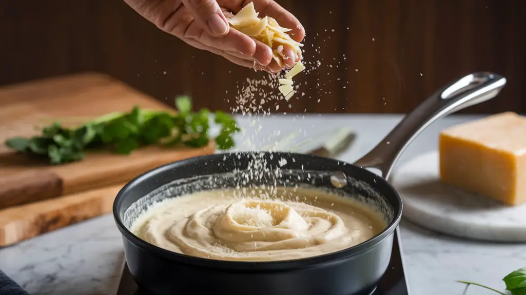 add parmesan cheese slowly