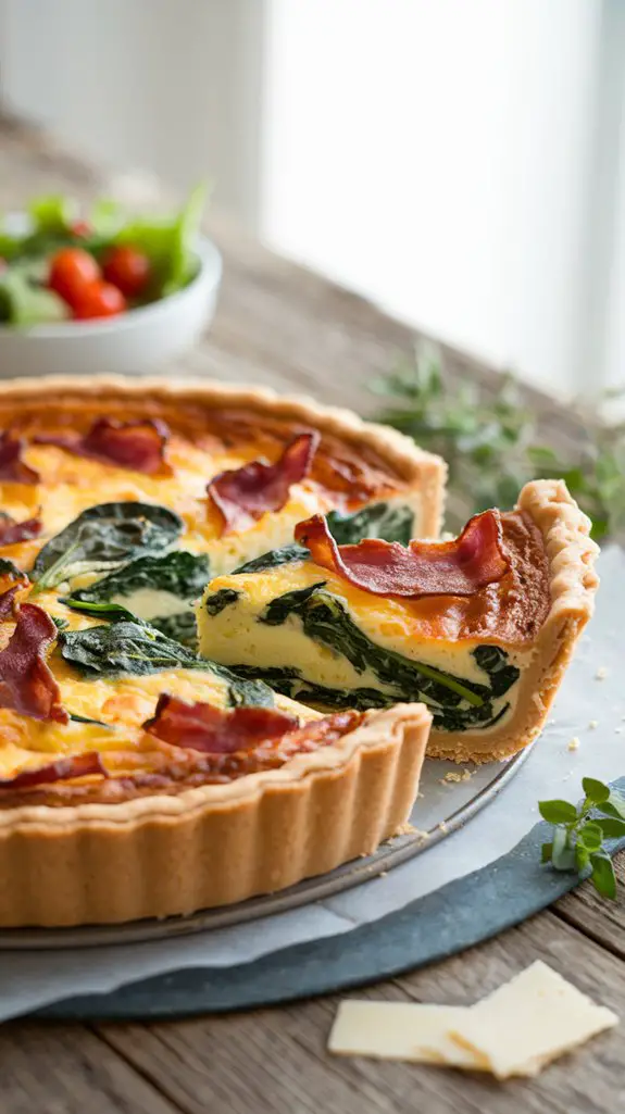 bacon cheese spinach quiche