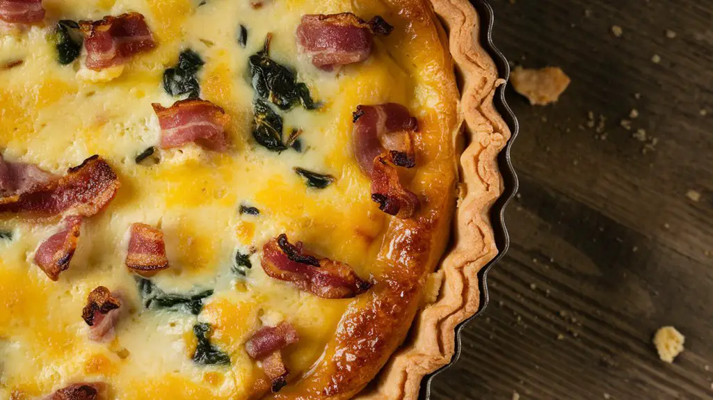bake quiche until golden