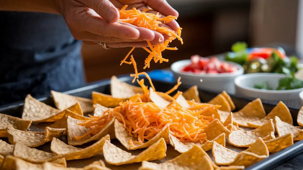 cheese sprinkled on chips