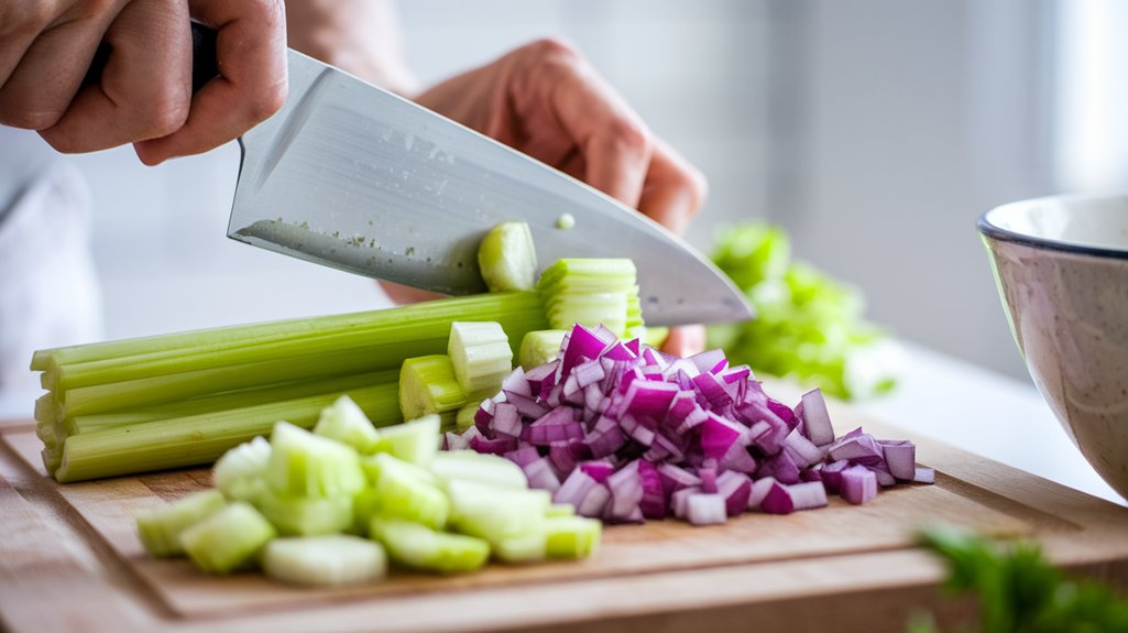 chop celery and onion