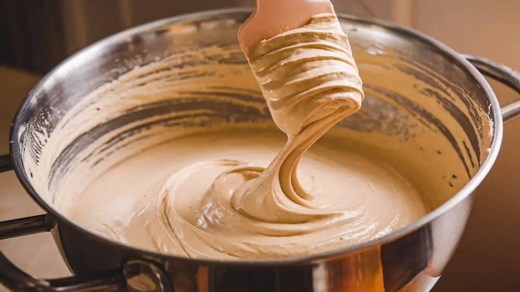 gently fold almond mixture
