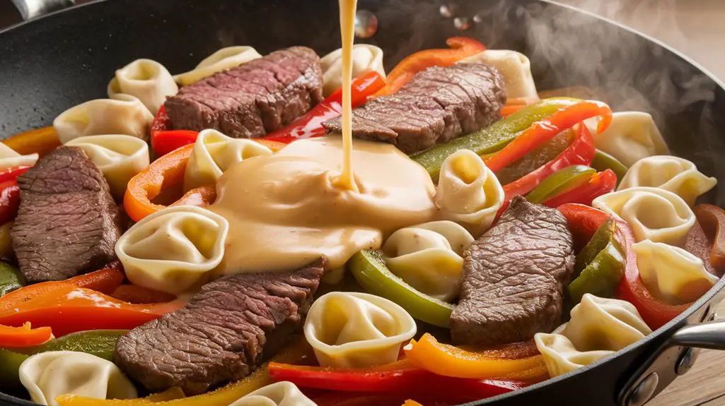 mix ingredients in skillet