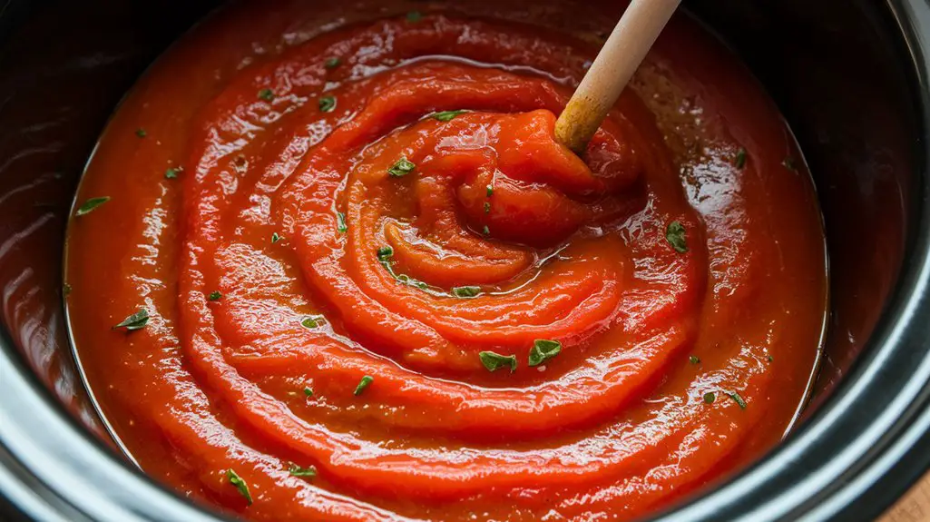 mix tomatoes with sauce
