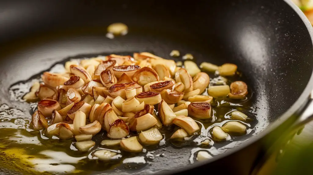 saut garlic for aroma