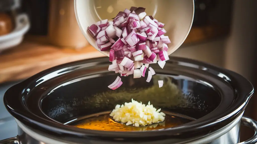 saut onions and garlic