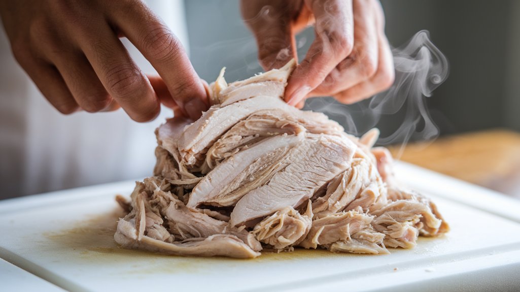 shred cooked chicken breast