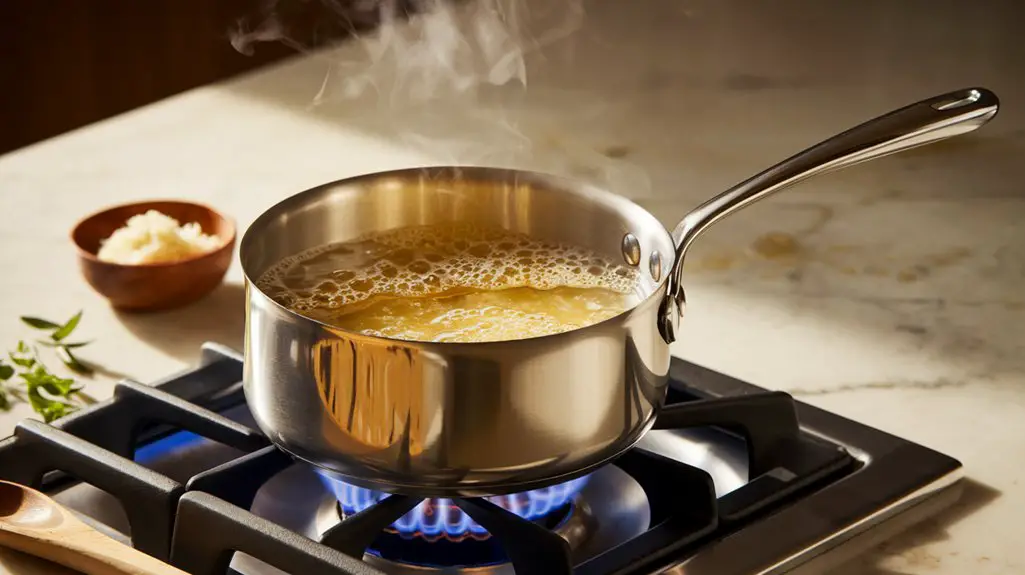 simmer wine until bubbling