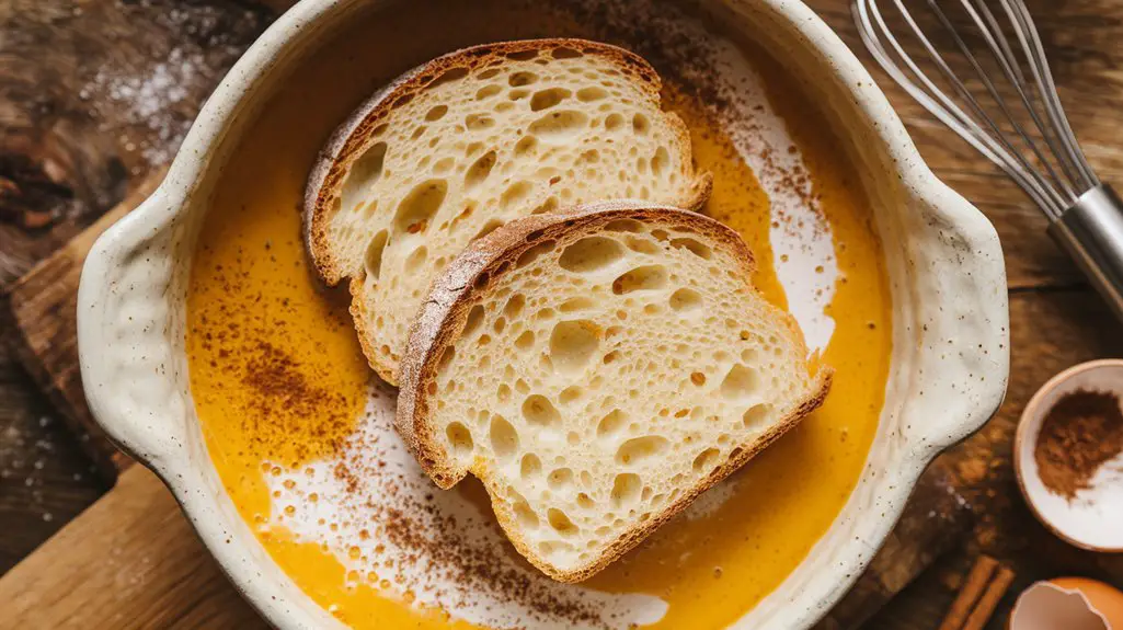 soak bread in egg