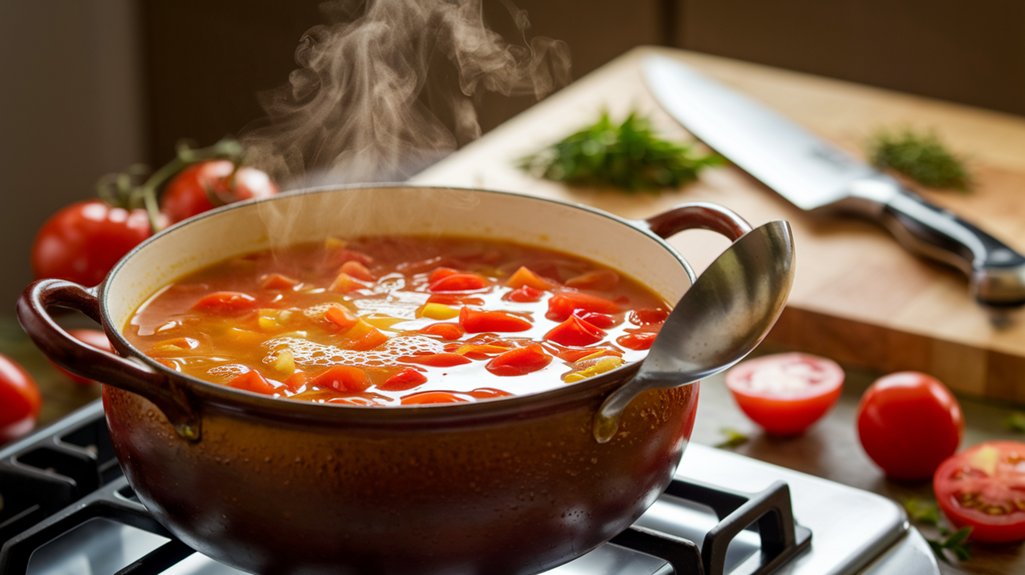 add tomatoes and broth