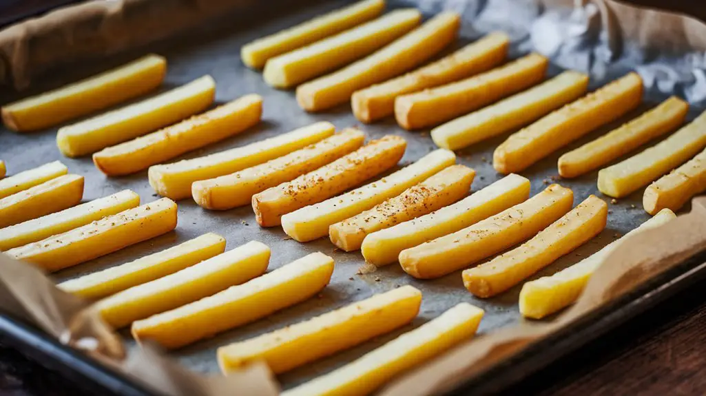 arrange fries on sheet