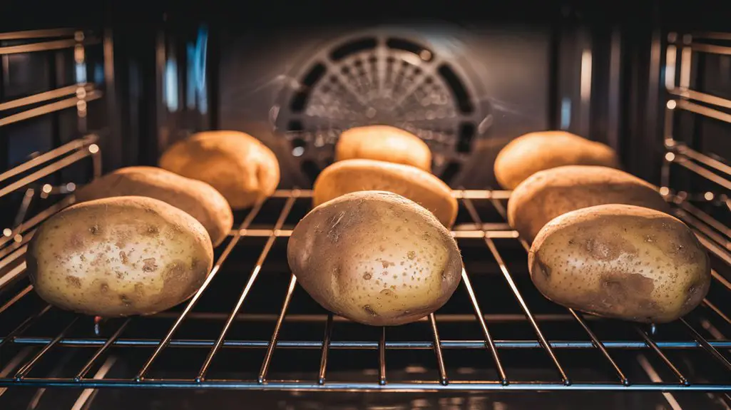 bake potatoes until soft