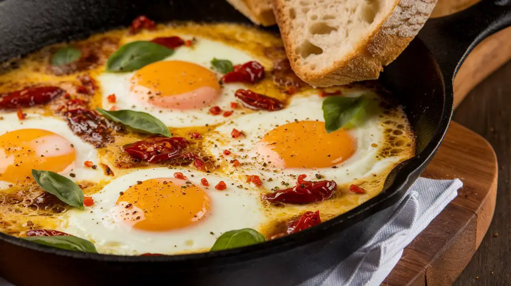 baked feta and eggs