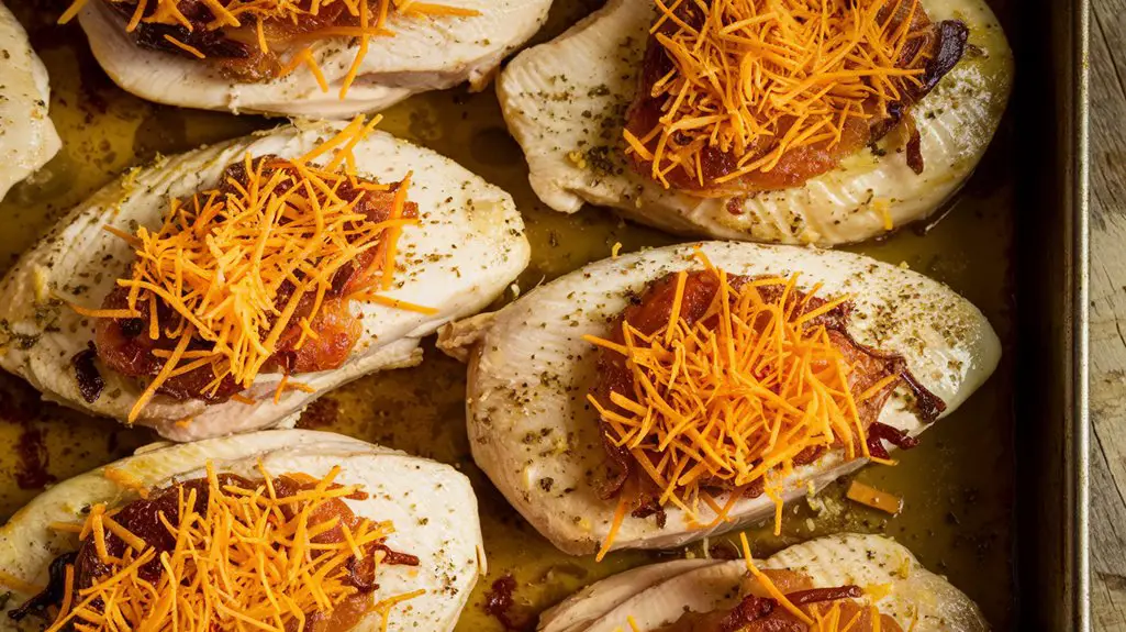 cheese placed on chicken