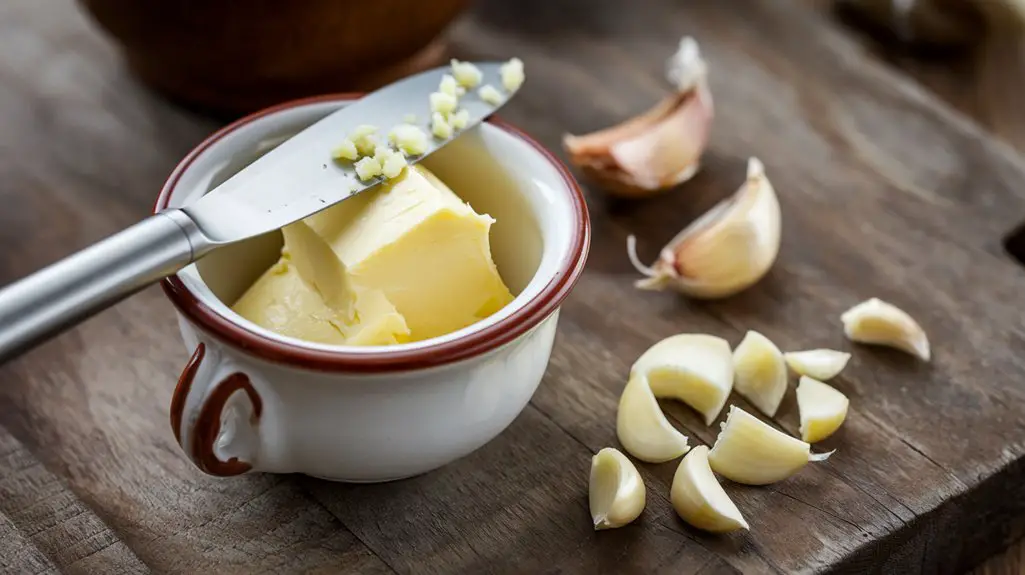 combine butter and garlic