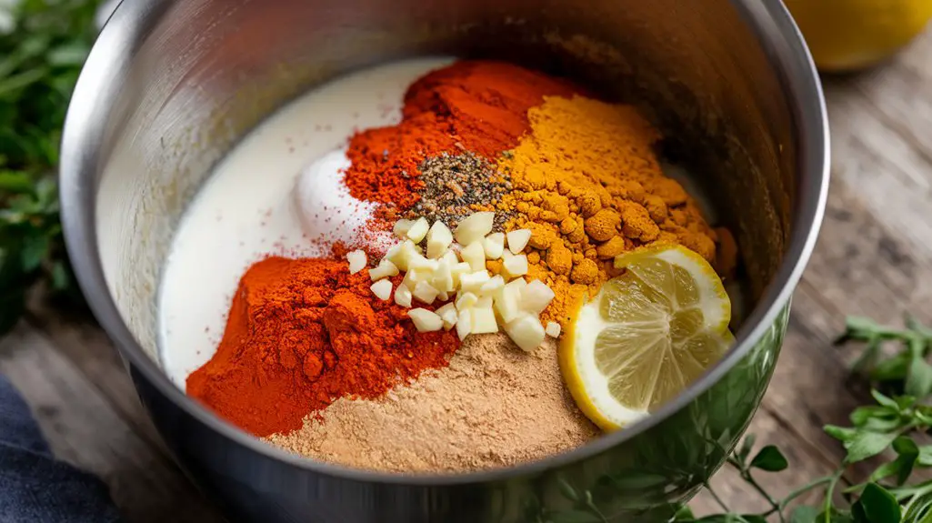 combine marinade ingredients thoroughly