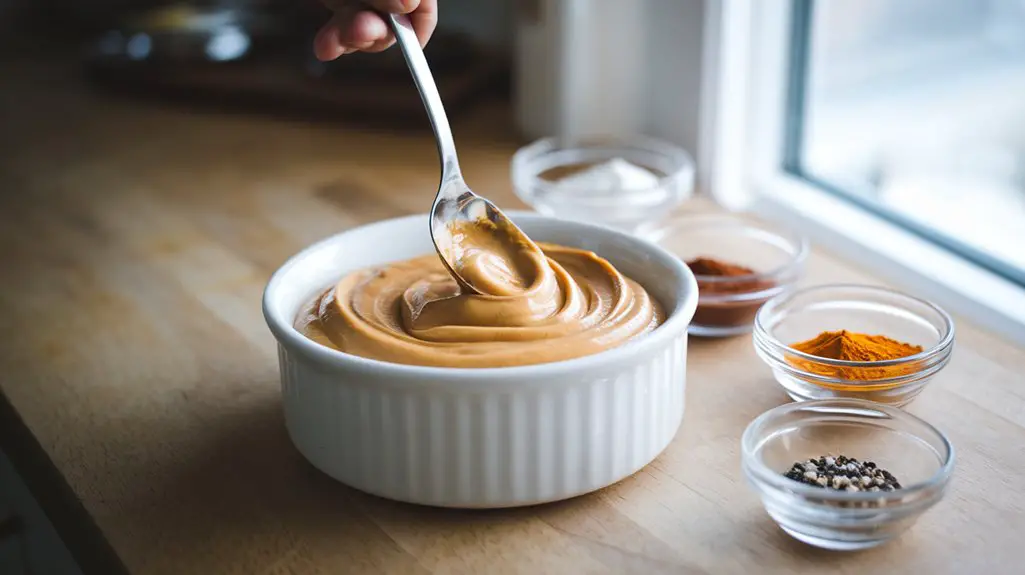 combine mayonnaise and spices
