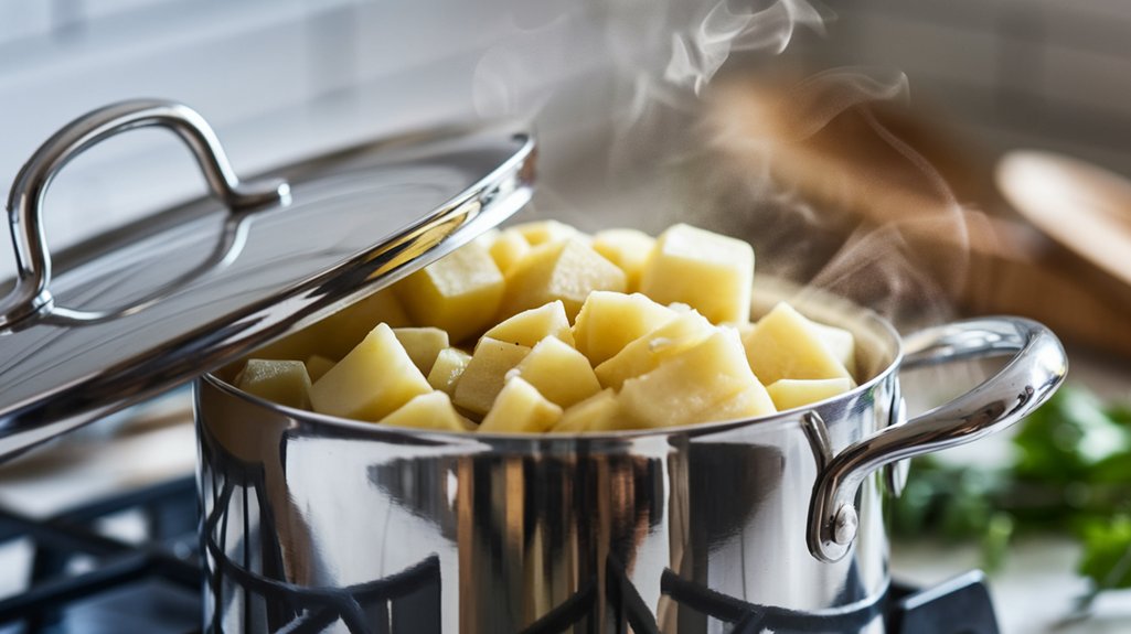 cook potatoes for five minutes