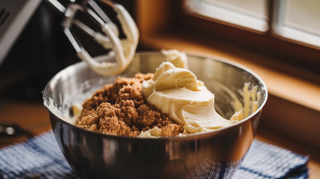 cream together sugars and butter