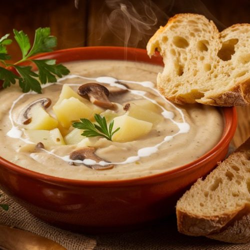 creamy mushroom potato soup
