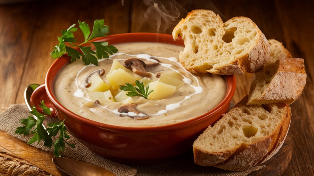 creamy mushroom potato soup