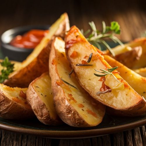 crispy seasoned potato wedges