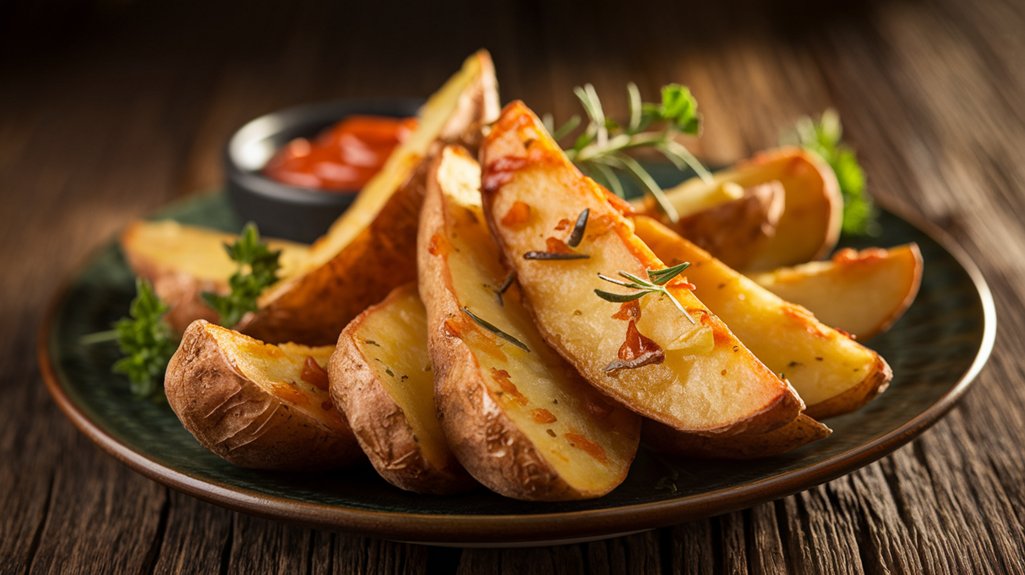 crispy seasoned potato wedges