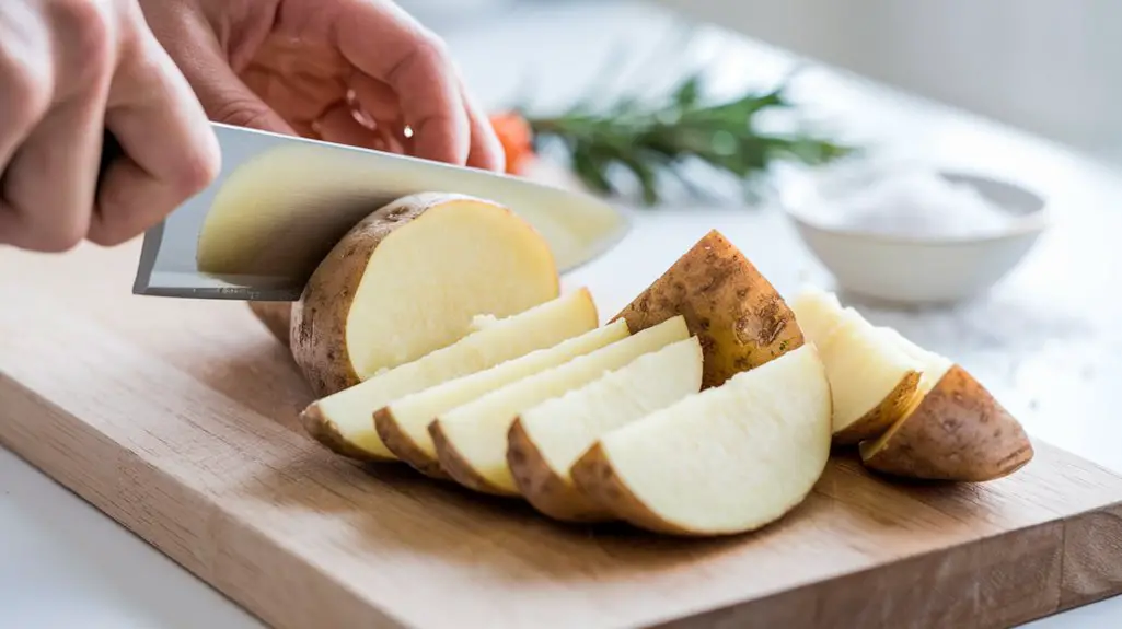 cut potatoes into wedges