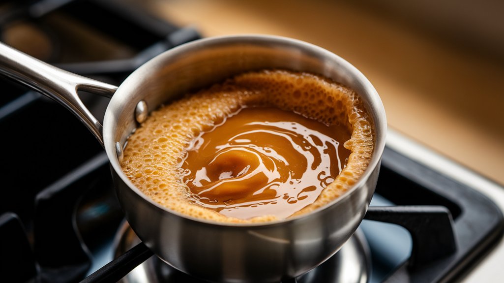 dissolve sugar into butter