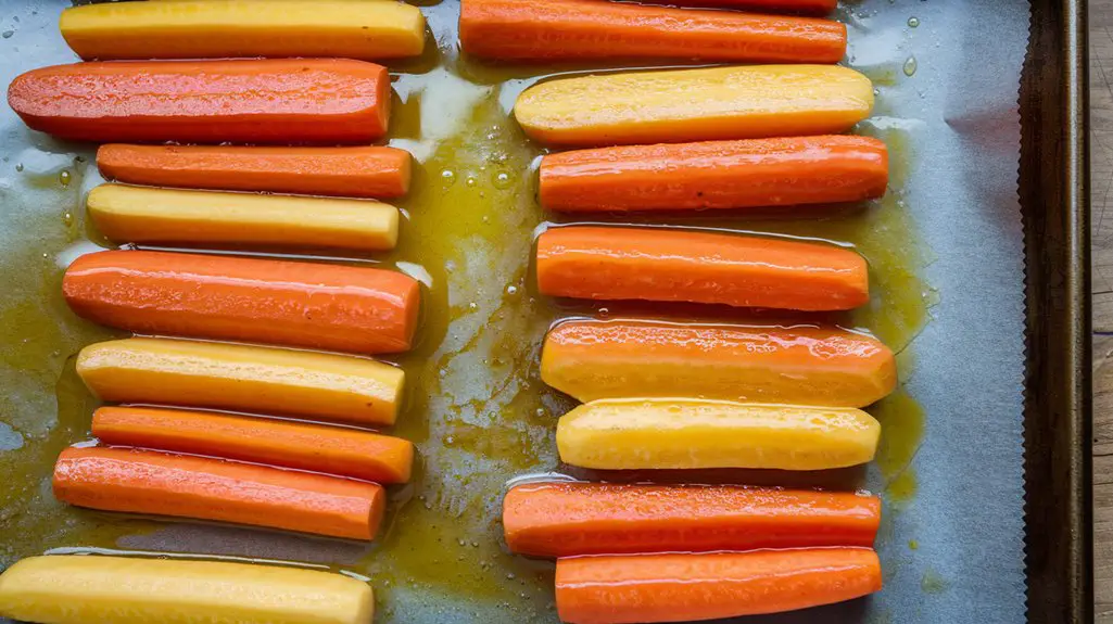 drizzle carrots with oil
