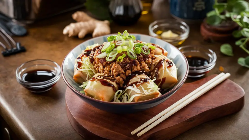 egg roll deconstructed dish