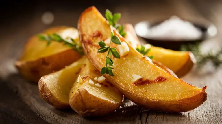 garlic flavored potato wedges