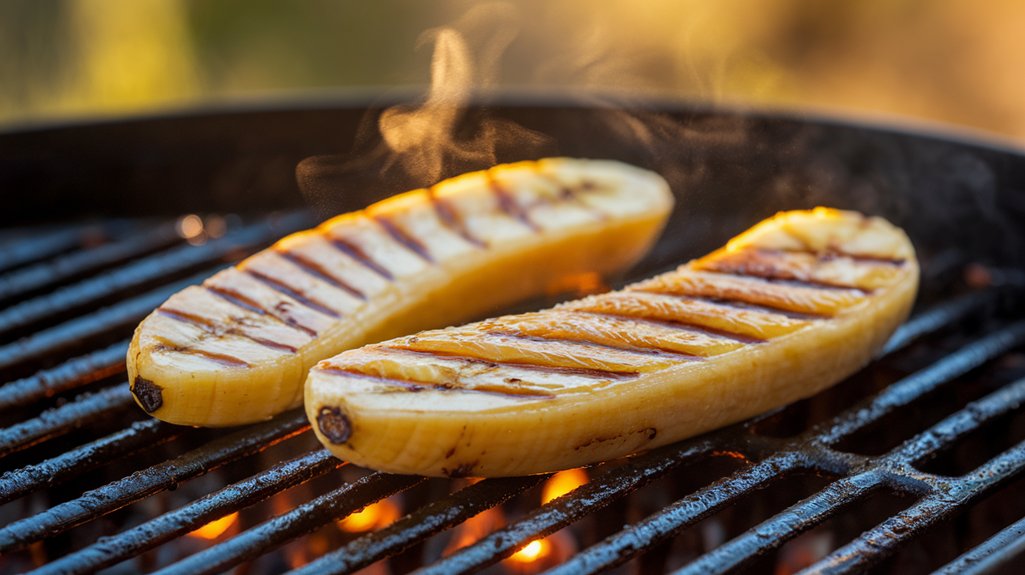 grill bananas until marked