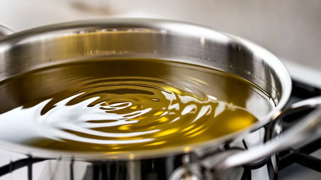 heat olive oil pot