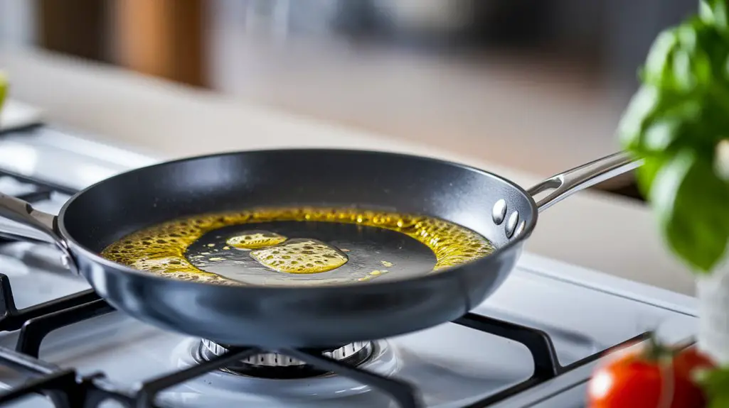 heat skillet with oil