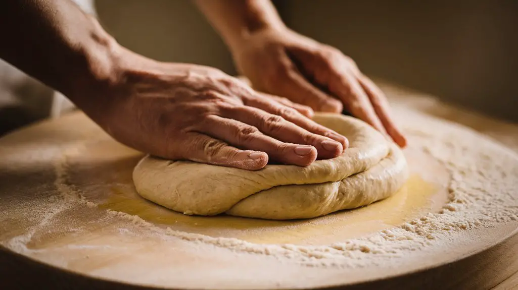knead dough using oil
