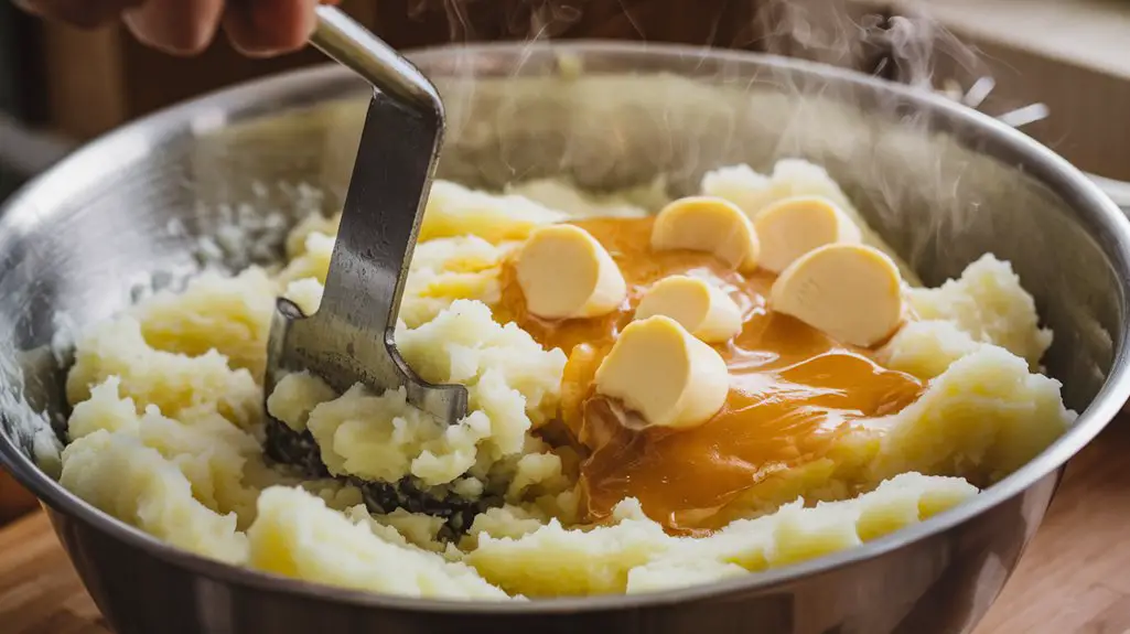 mash potatoes with butter