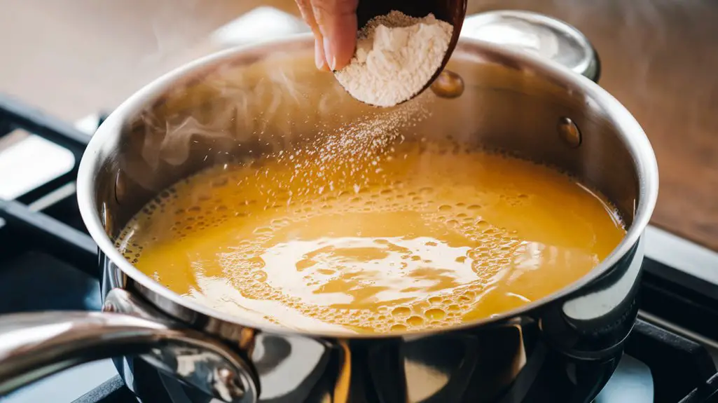 melt butter to create roux