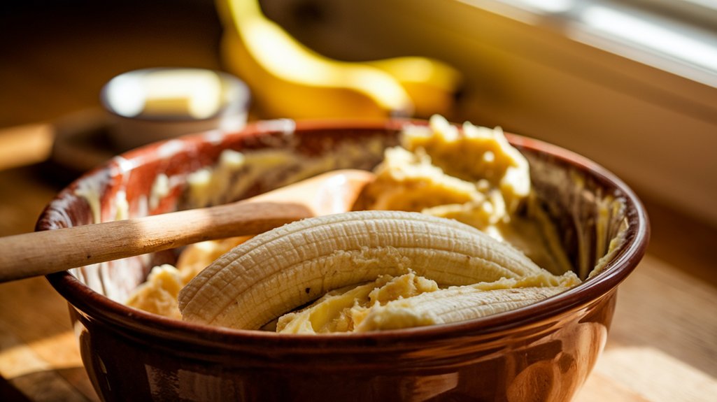 mix butter and bananas