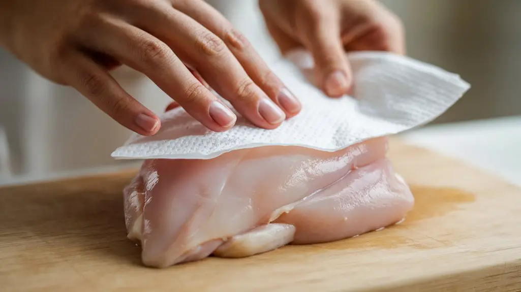 pat chicken dry thoroughly