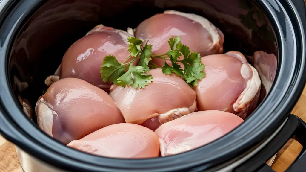 place chicken in cooker