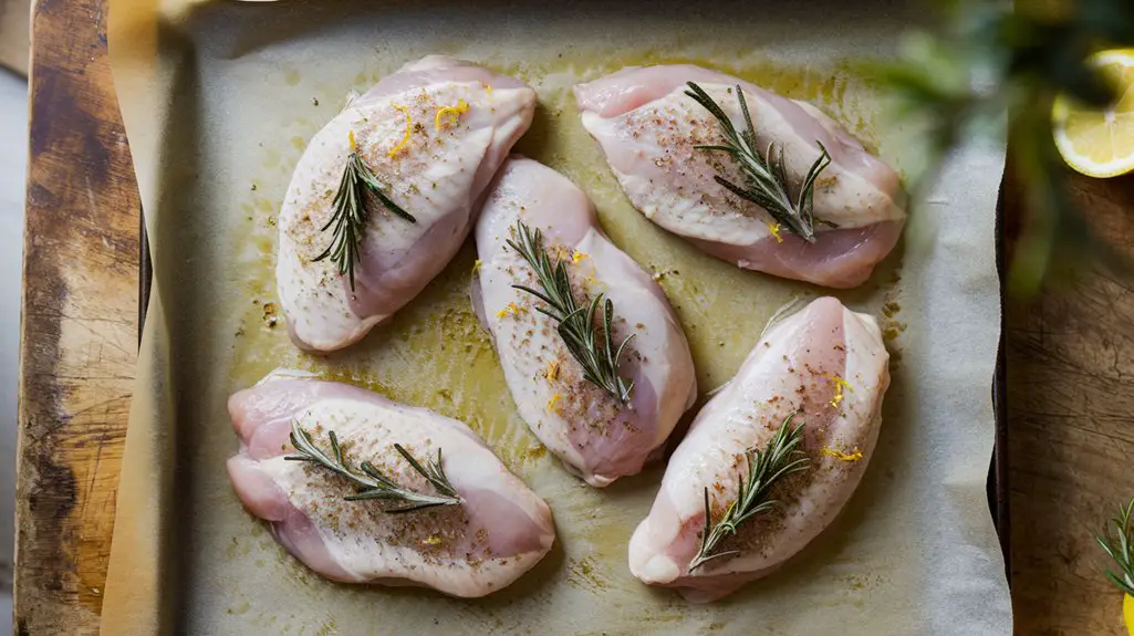 place chicken on sheet