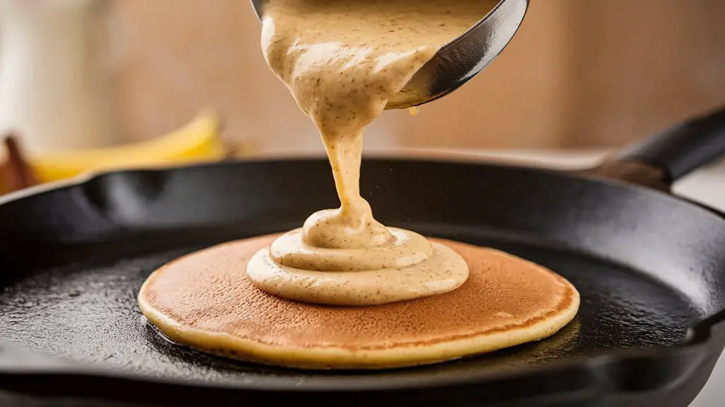 pour batter into skillet