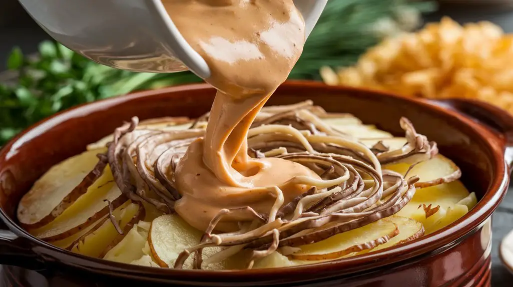 pour mixture into dish