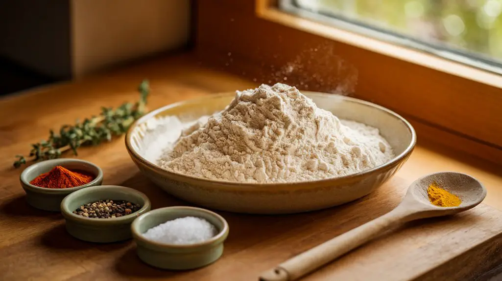 prepare flour coating mixture