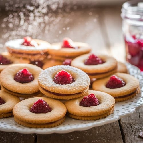raspberry filled thumbprint cookies