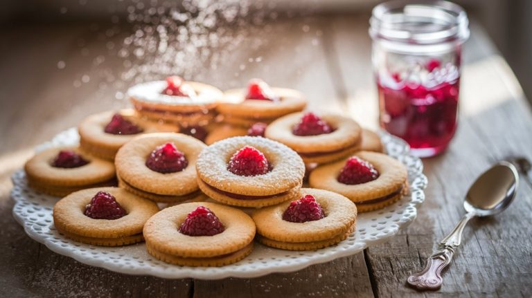 raspberry filled thumbprint cookies