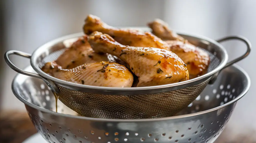 remove extra marinade liquid