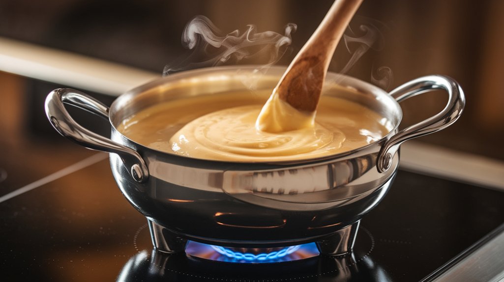 return yolk mixture saucepan